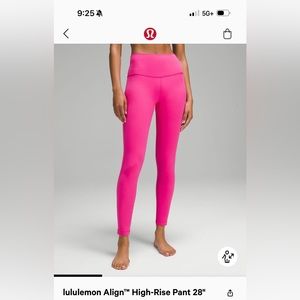 Lululemon Aligh High Rise Pant 28”